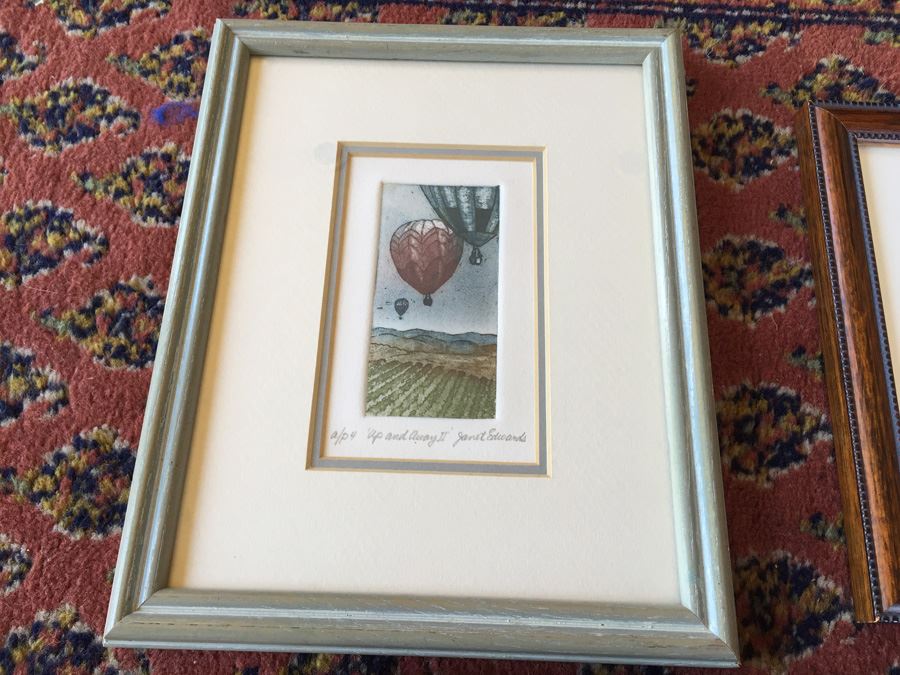 JUST ADDED - Set Of Three Nicely Framed Janet Edwards Etchings Of Scenic California Signed Redlands CA Artist [Photo 12]