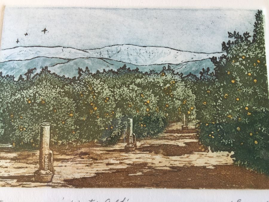 JUST ADDED - Set Of Three Nicely Framed Janet Edwards Etchings Of Scenic California Signed Redlands CA Artist [Photo 4]