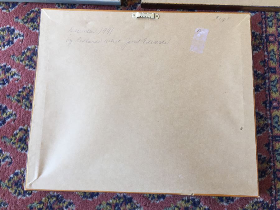 JUST ADDED - Set Of Three Nicely Framed Janet Edwards Etchings Of Scenic California Signed Redlands CA Artist [Photo 19]