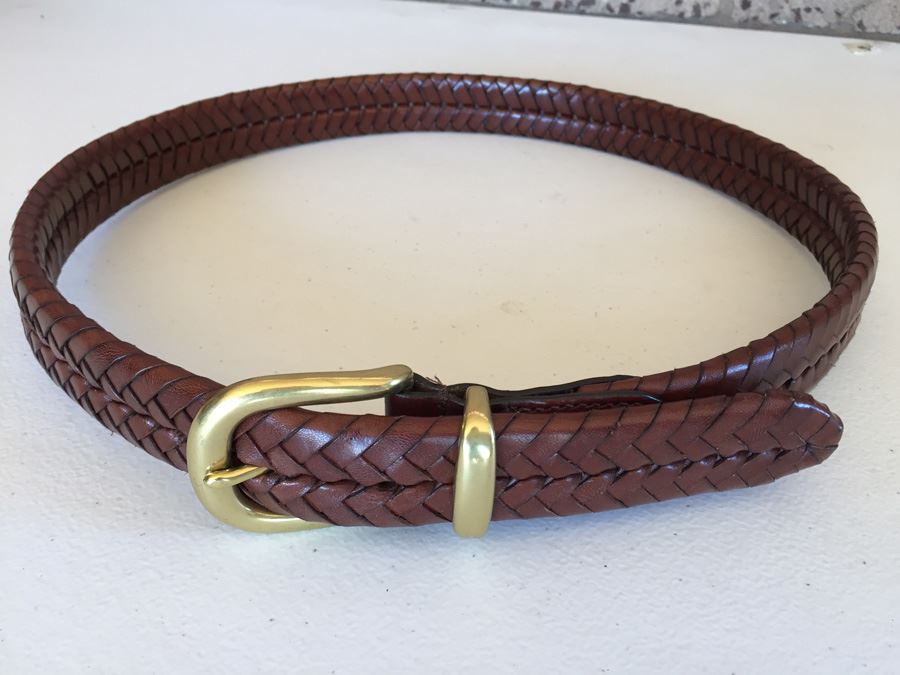 JUST ADDED - COACH Woven Leather Belt 32'