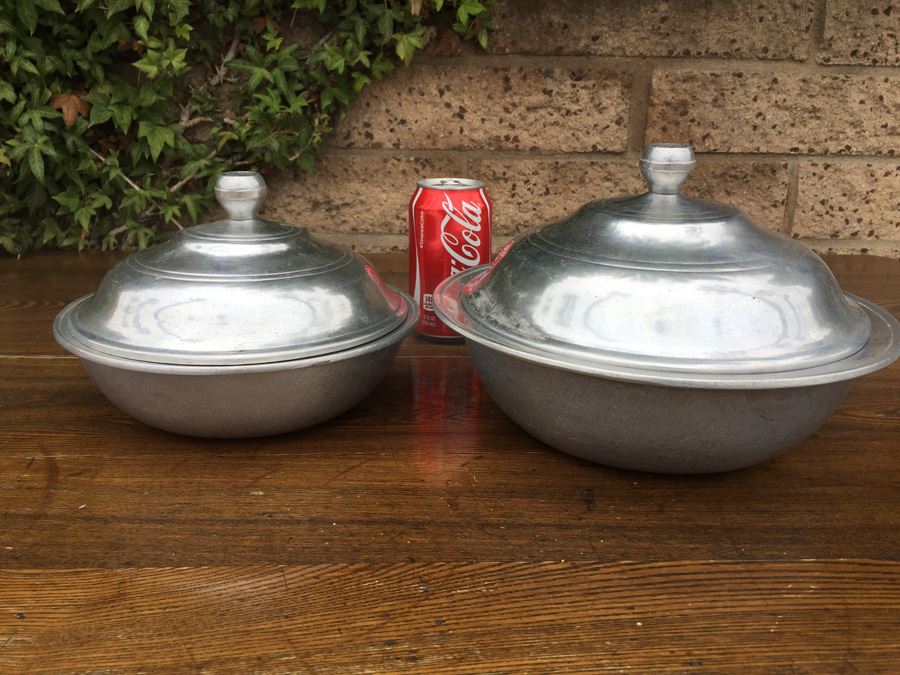 JUST ADDED - Pair Of Wilton Columbia P.A. U.S.A. Pewter Covered Bowls