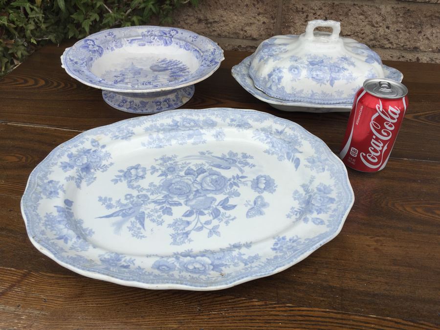 JUST ADDED - Antique Blue And White Transferware [Photo 2]