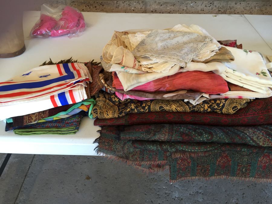 JUST ADDED - Vintage Scarf And Handkerchief Lot