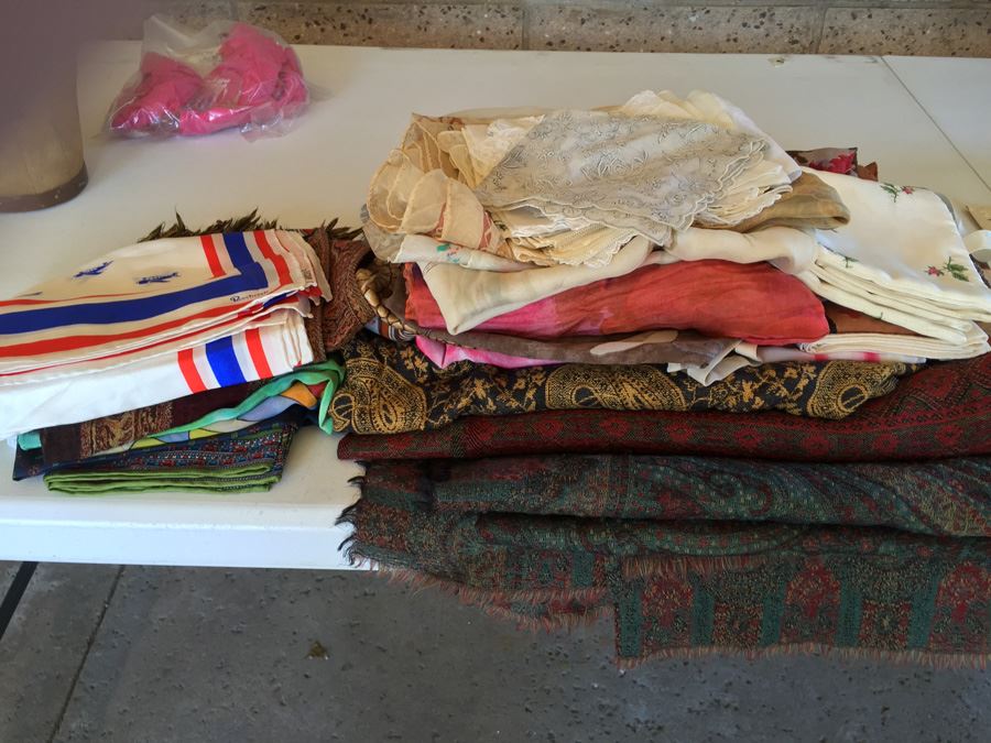 JUST ADDED - Vintage Scarf And Handkerchief Lot [Photo 2]
