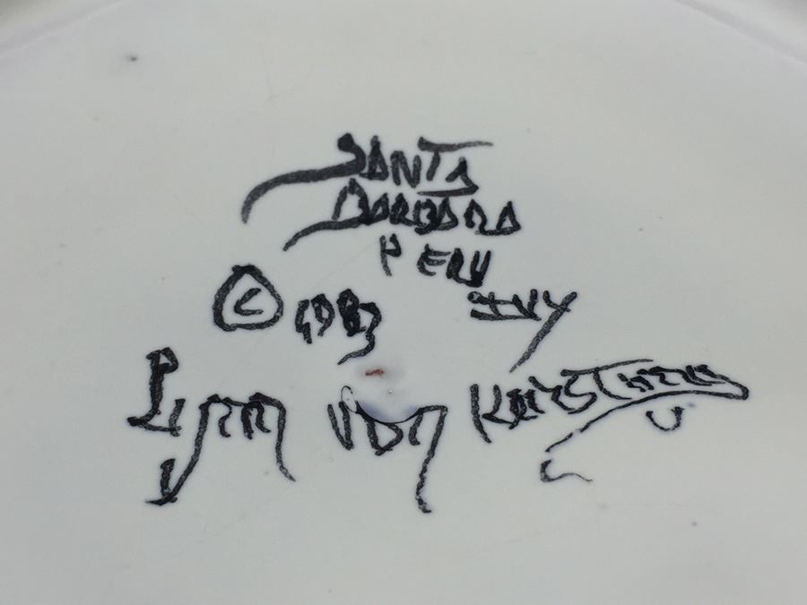 JUST ADDED - Vintage Santa Barbara Peru Lynn Von Kersting Ivy Restaurant Pattern Pottery 1983 Champagne Bucket [Photo 3]