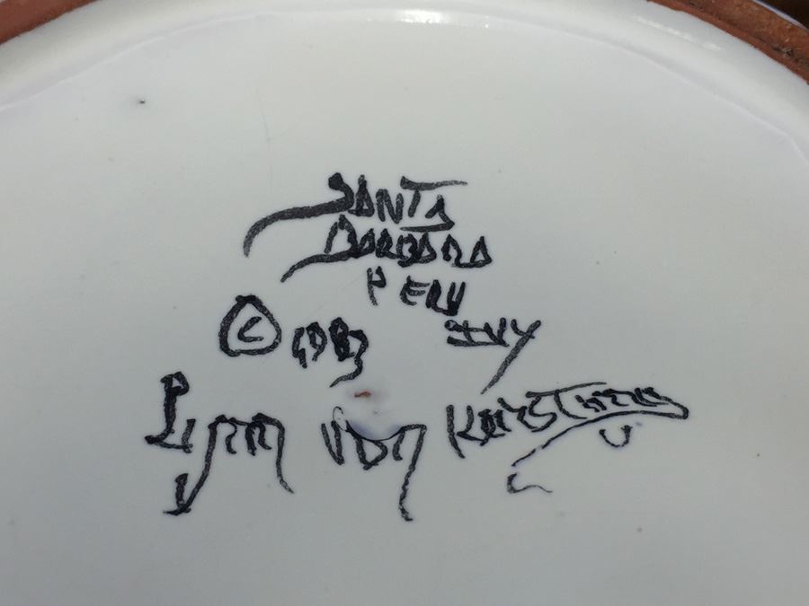 JUST ADDED - Vintage Santa Barbara Peru Lynn Von Kersting Ivy Restaurant Pattern Pottery 1983 Champagne Bucket [Photo 6]