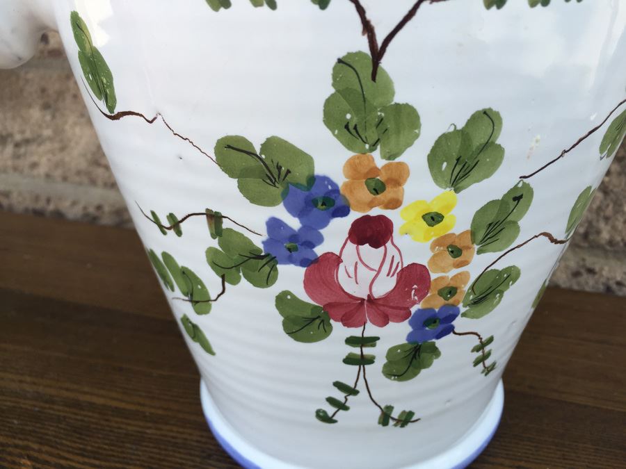 JUST ADDED - Vintage Santa Barbara Peru Lynn Von Kersting Ivy Restaurant Pattern Pottery 1983 Champagne Bucket [Photo 2]