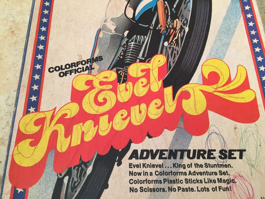 Evel Knievel Adventure Set Colorforms Toy Well Played With 1974 [Photo 5]