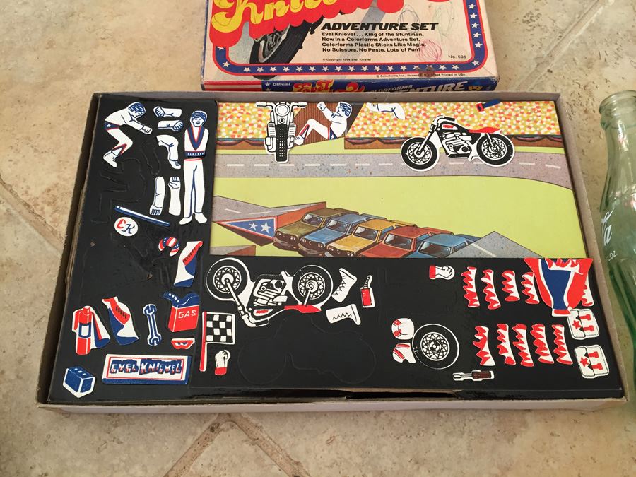 Evel Knievel Adventure Set Colorforms Toy Well Played With 1974 [Photo 2]