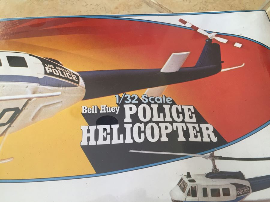 Sealed Revell Model Kit Of Bell Huey LAPD Police Helicopter 1978