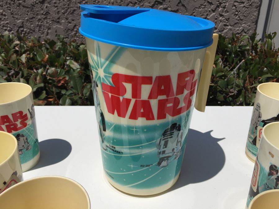 Vintage Star Wars (7) 11oz Tumblers And Star Wars Pitcher By Deka 1977 [Photo 3]