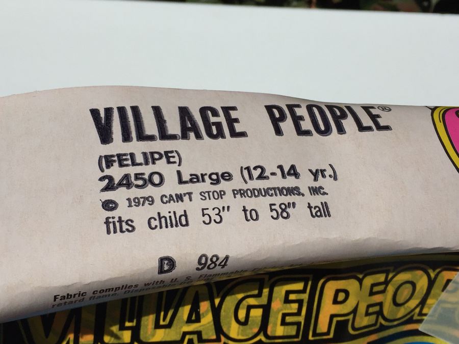 Vintage 1979 Village People Felipe Halloween Costume In Original Box Large [Photo 9]