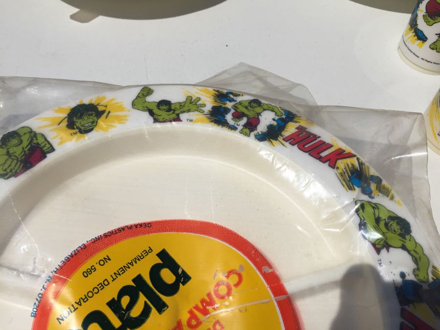 Vintage 1977 Collection Of Marvel Comics The Incredible Hulk Plates, Bowls And Cups By Deka Plastics [Photo 12]