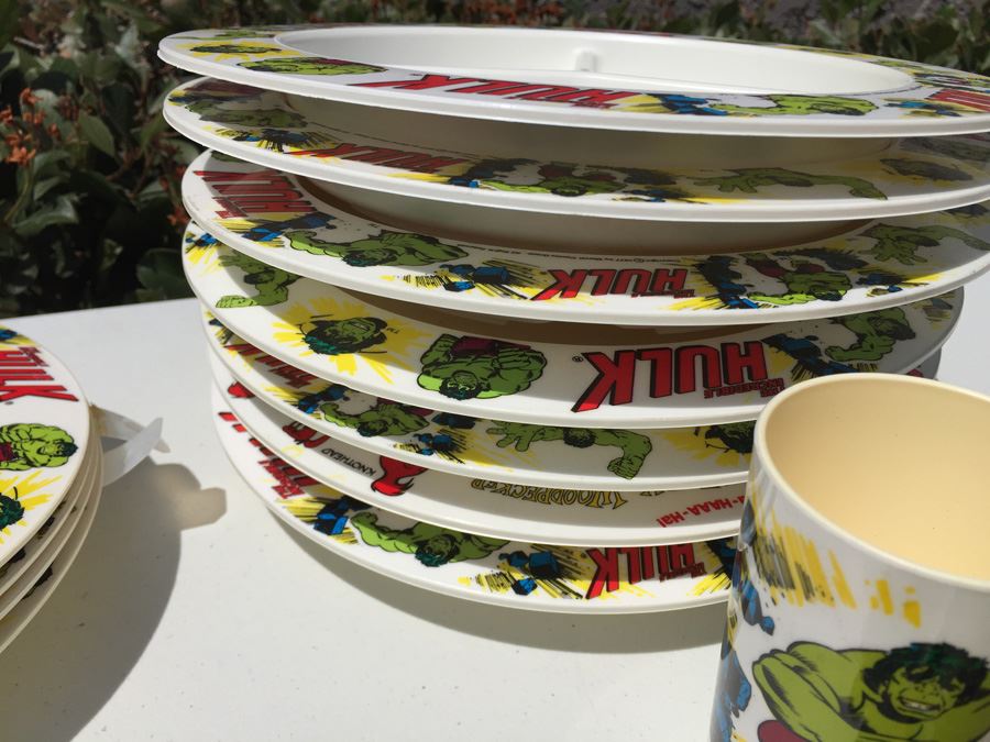 Vintage 1977 Collection Of Marvel Comics The Incredible Hulk Plates, Bowls And Cups By Deka Plastics [Photo 14]