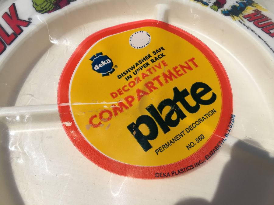 Vintage 1977 Collection Of Marvel Comics The Incredible Hulk Plates, Bowls And Cups By Deka Plastics [Photo 8]