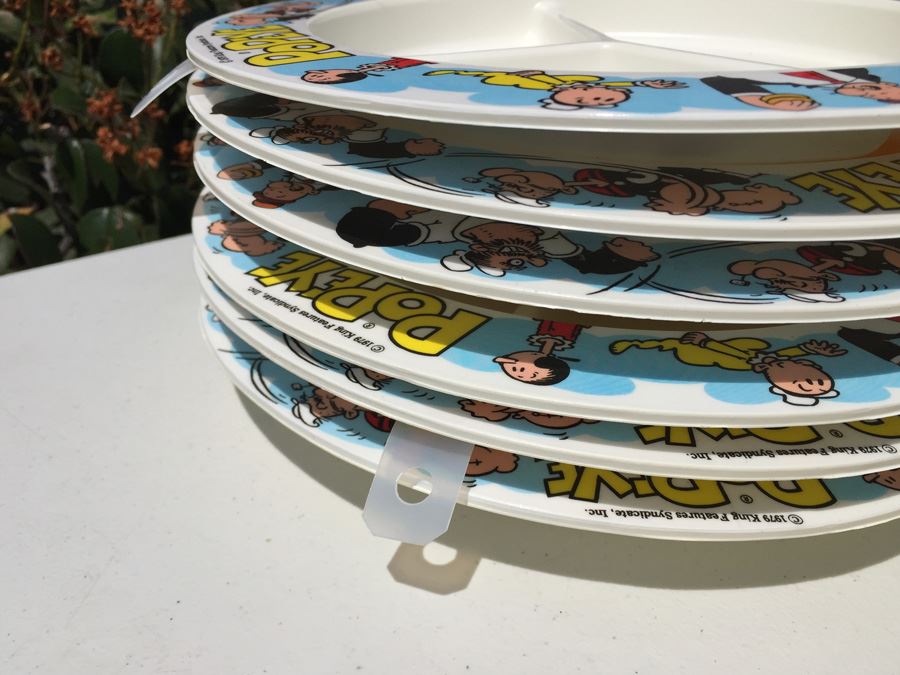 Vintage 1979 Collection Of Popeye Coffee Cups, Cups, Bowls And Plates By Deka Plastics [Photo 21]