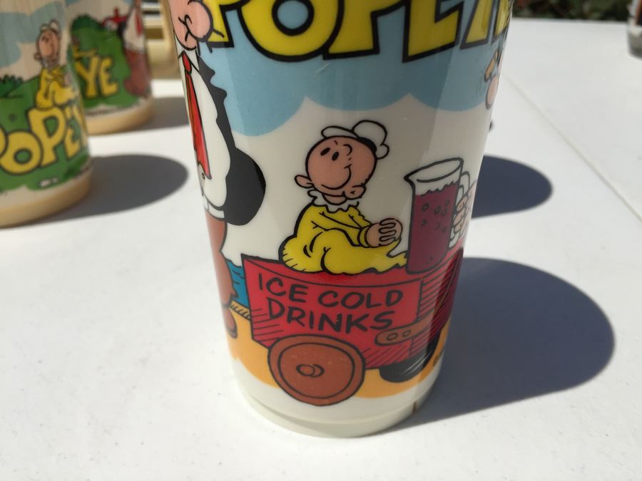 Vintage 1979 Collection Of Popeye Coffee Cups, Cups, Bowls And Plates By Deka Plastics [Photo 4]