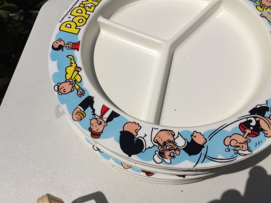 Vintage 1979 Collection Of Popeye Coffee Cups, Cups, Bowls And Plates By Deka Plastics [Photo 18]