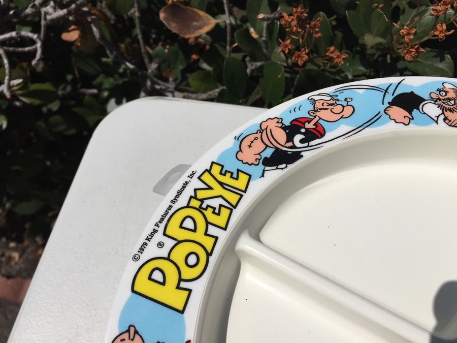 Vintage 1979 Collection Of Popeye Coffee Cups, Cups, Bowls And Plates By Deka Plastics [Photo 16]