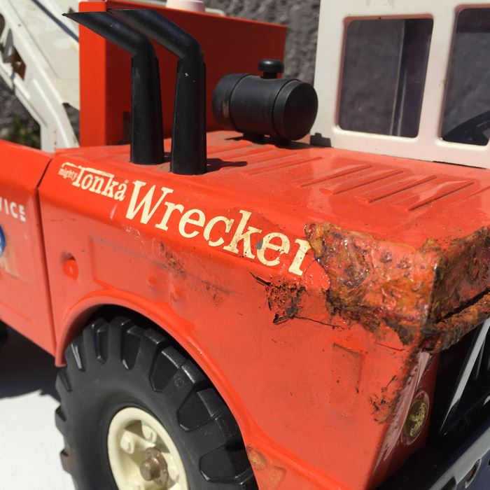 Metal Tonka Wrecker Vintage 1960s Twin Boom Tow Truck [Photo 8]