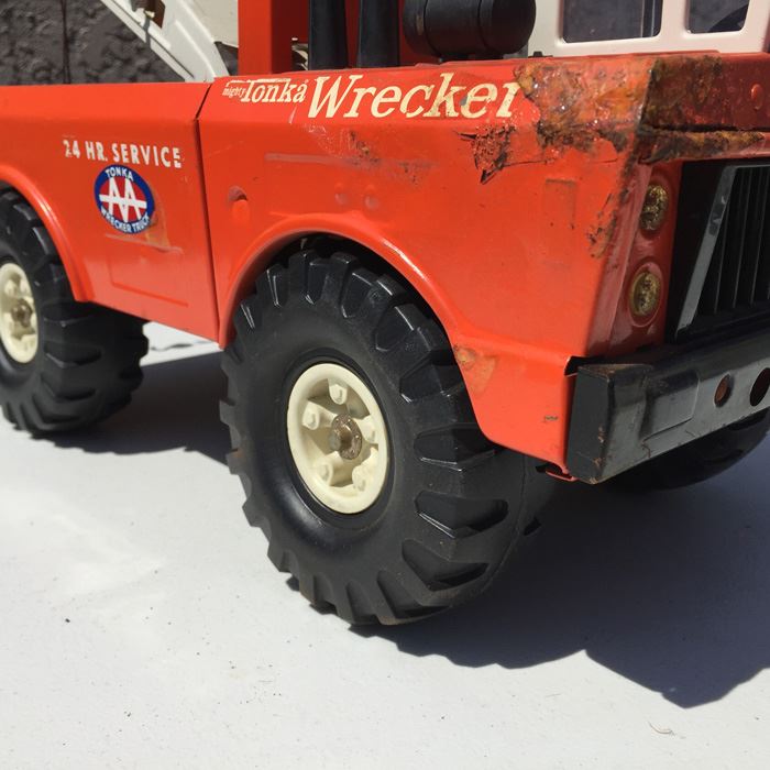 Metal Tonka Wrecker Vintage 1960s Twin Boom Tow Truck [Photo 10]