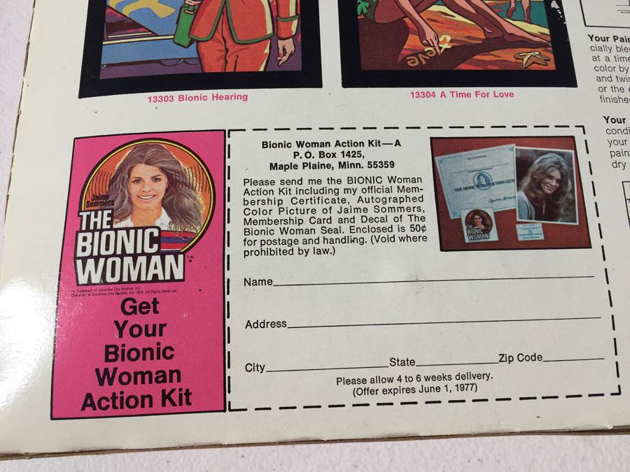 Complete Set Of Vintage The Bionic Woman Paint By Numbers New In Box [Photo 16]