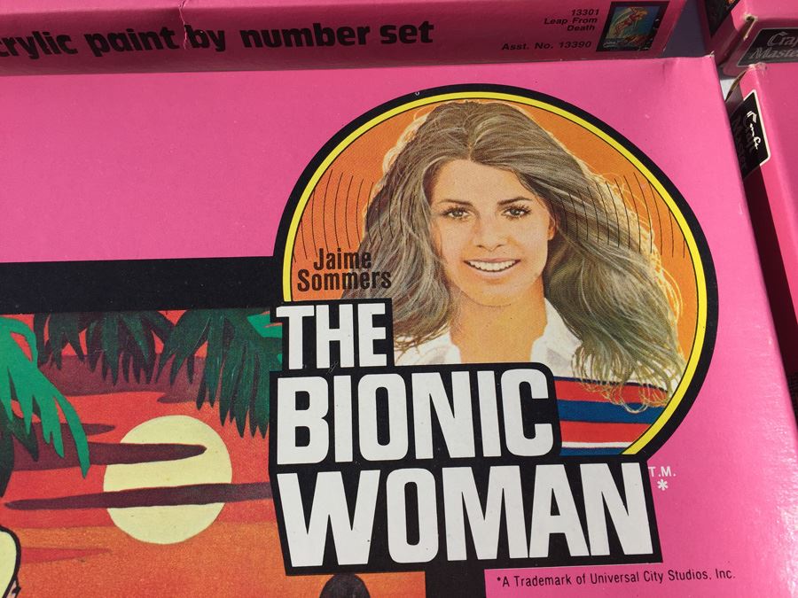 Complete Set Of Vintage The Bionic Woman Paint By Numbers New In Box [Photo 4]