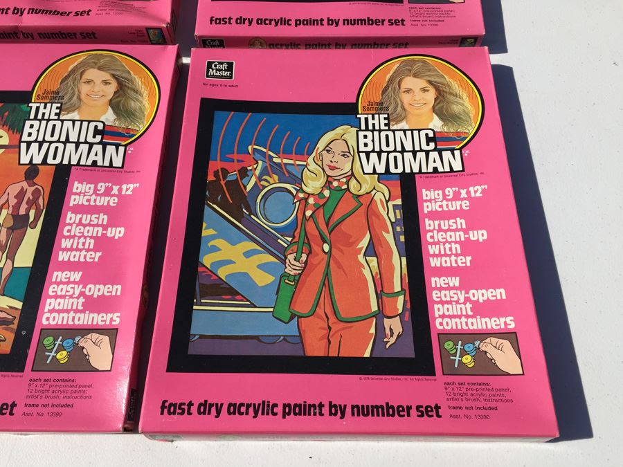 Complete Set Of Vintage The Bionic Woman Paint By Numbers New In Box [Photo 6]