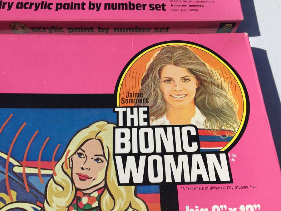 Complete Set Of Vintage The Bionic Woman Paint By Numbers New In Box [Photo 9]
