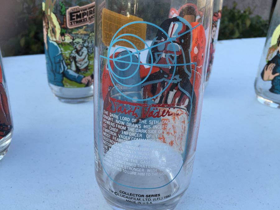 Stars Wars And The Empire Strikes Back Glasses From Burger King 1977 ...