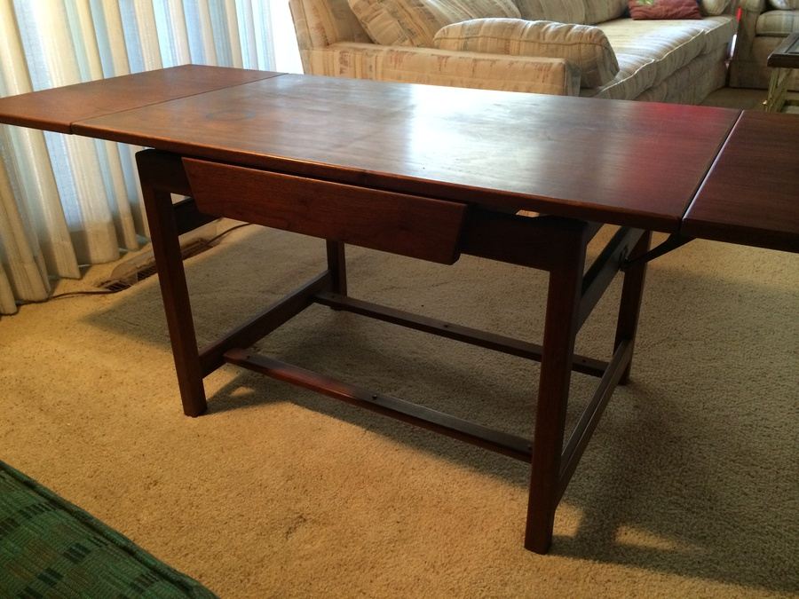 Jens Risom Drop Leaf Table Walnut Table w/ Original Label [Photo 11]
