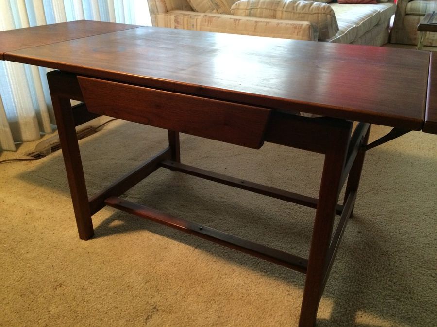 Jens Risom Drop Leaf Table Walnut Table w/ Original Label [Photo 12]
