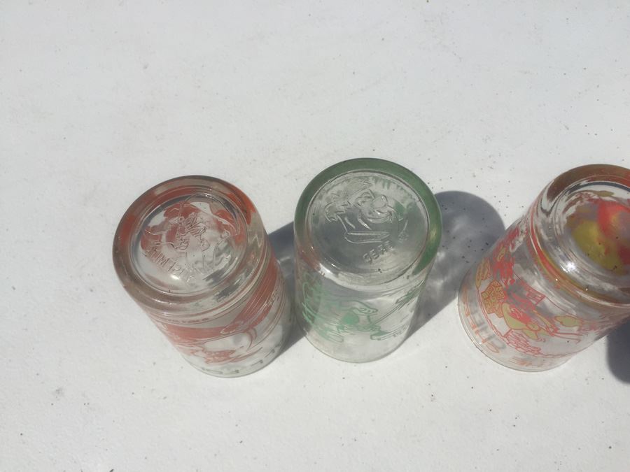 Set Of 3 Vintage Cartoon Character Jelly Jars  [Photo 3]