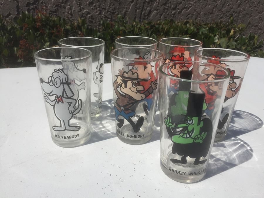 Vintage Pepsi Collector Series Glasses From The Rocky and Bullwinkle Show