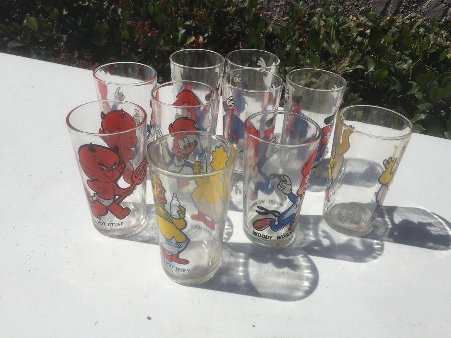 Vintage Cartoon Glasses Including Hot Stuff, Big Baby Huey, Underdog And Woody Woodpecker [Photo 2]