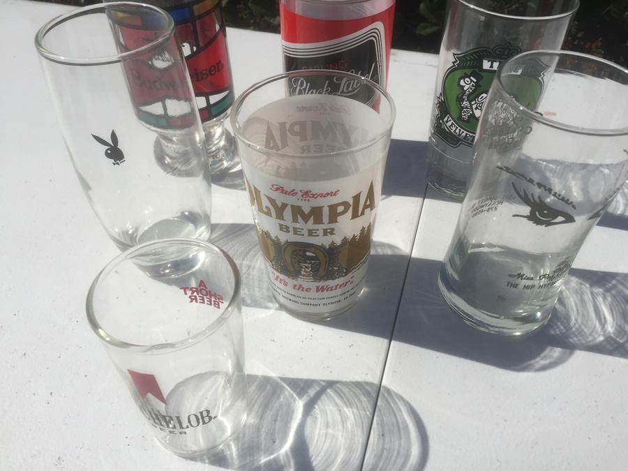 Vintage Glass Lot Beer Advertising Glasses [Photo 5]