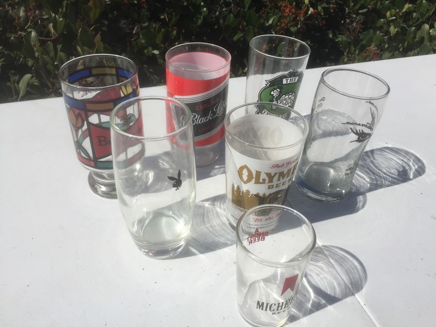 Vintage Glass Lot Beer Advertising Glasses [Photo 6]