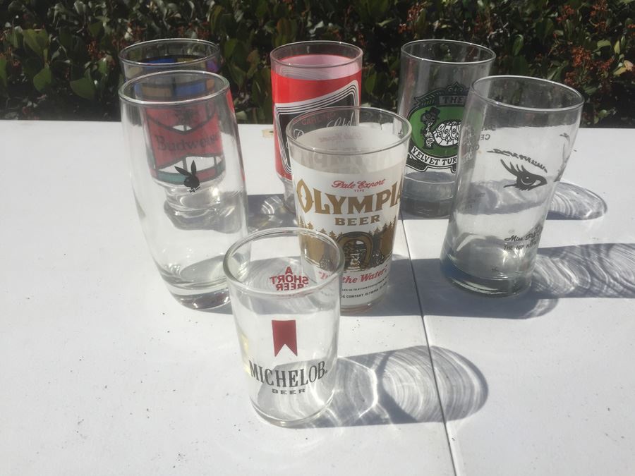 Vintage Glass Lot Beer Advertising Glasses [Photo 2]