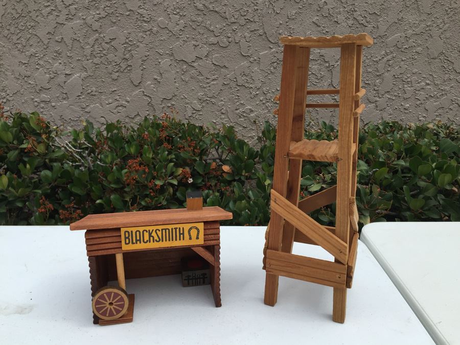Wooden Blacksmith And Oil Rig Models [Photo 1]