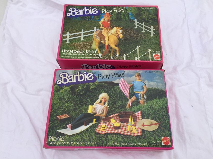 Vintage Barbie Play Paks Horseback Ridin' And Picnic 1982 [Photo 1]