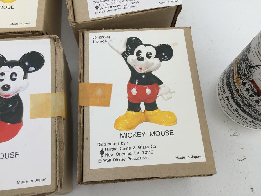 Walt Disney Mickey Mouse Hand Painted Figurines United China & Glass Co. Made In Japan Most New In Box [Photo 7]