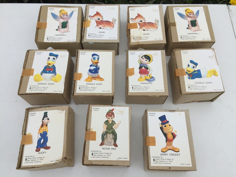 (11) Various Walt Disney Hand Painted Figurines United China & Glass Co. Made In Japan New In Box