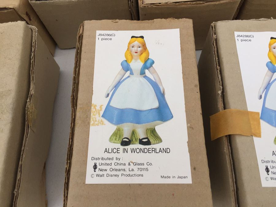 (7) Walt Disney Alice In Wonderland And Cinderella Hand Painted Figurines United China & Glass Co. Made In Japan New In Box [Photo 2]