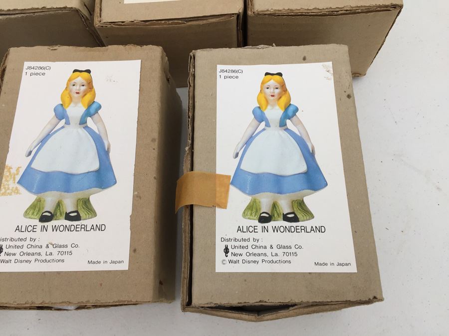 (7) Walt Disney Alice In Wonderland And Cinderella Hand Painted Figurines United China & Glass Co. Made In Japan New In Box [Photo 5]