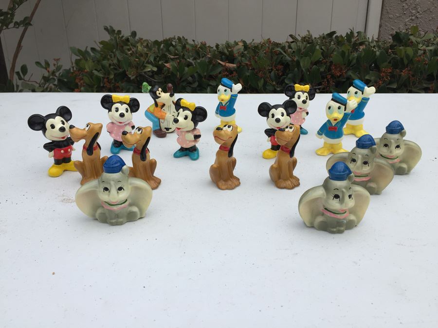 (17) Various Walt Disney Hand Painted Figurines United China & Glass Co. Made In Japan New In Box