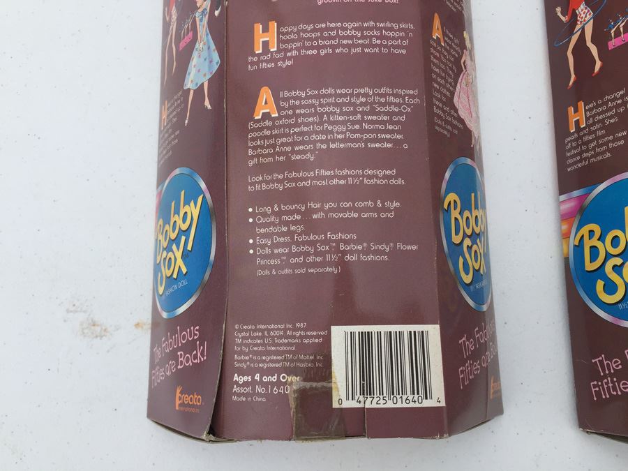 Vintage Bobby Sox 11 1/2' Fashion Dolls New In Box Creata Vintage 1987 [Photo 20]