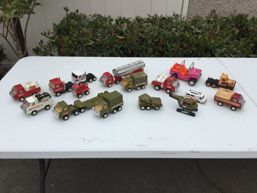 Vintage BUDDY L Vehicle Lot Including ARMY Vehicles Tank And Trucks Made In Japan [Photo 1]