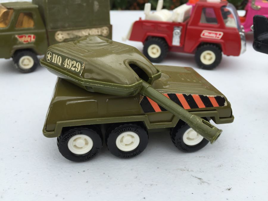 Vintage BUDDY L Vehicle Lot Including ARMY Vehicles Tank And Trucks ...