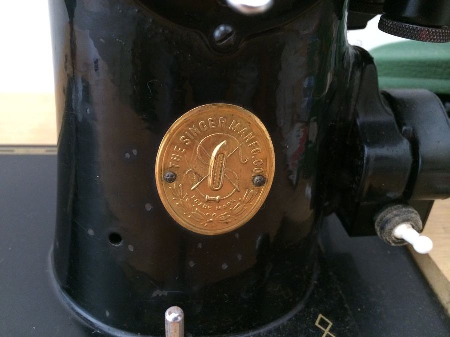 Vintage Singer 201-2 Sewing Machine w/ Cabinet, Manual, and Lot of Sewing Materials [Photo 5]