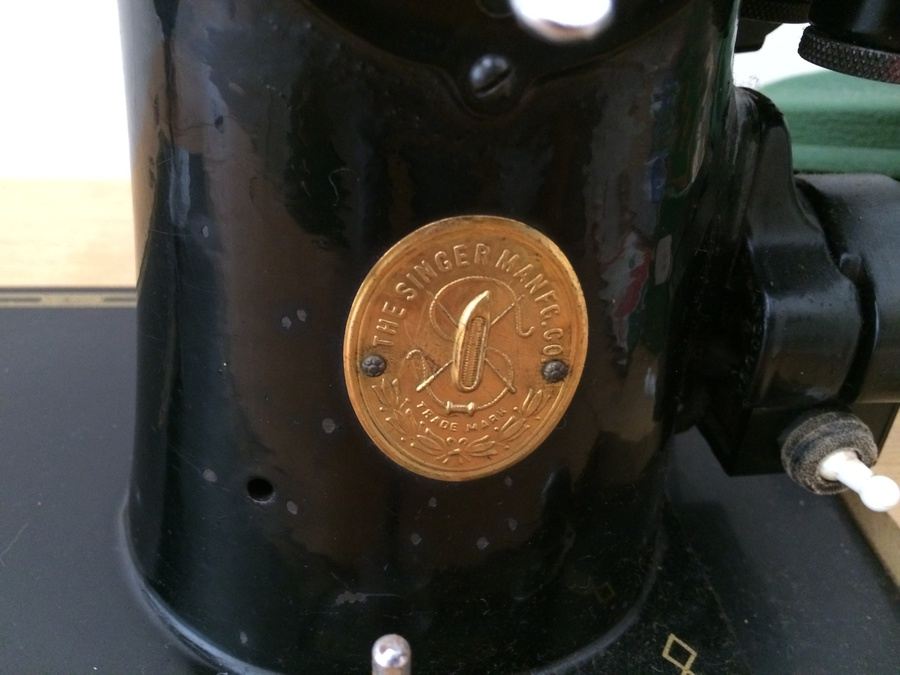 Vintage Singer 201-2 Sewing Machine w/ Cabinet, Manual, and Lot of Sewing Materials [Photo 4]